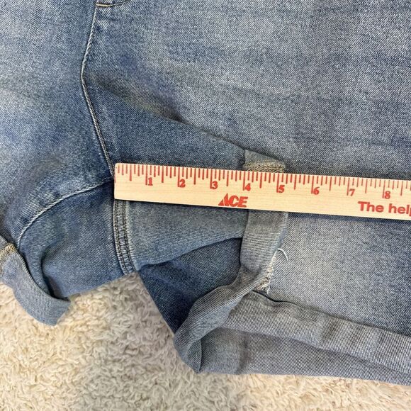 Lane Bryant Women’s Plus Size 26 Denim Short Overalls Shortalls Jeans Pockets - Picture 5 of 9